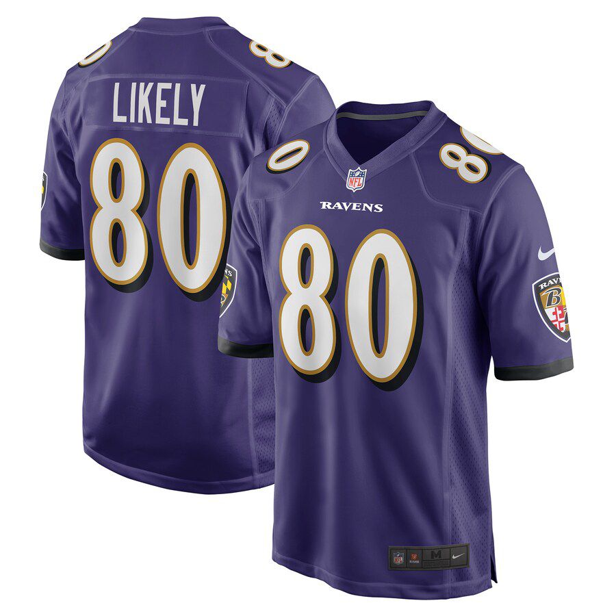 Men Baltimore Ravens 80 Isaiah Likely Nike Purple Player Game NFL Jersey